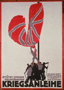 Cortar Nosso Fieldgrows - Lágrimas Noite da Inglaterra Chama Guerra Lore, alemão War Loan poster, Alemanha, 1914-18